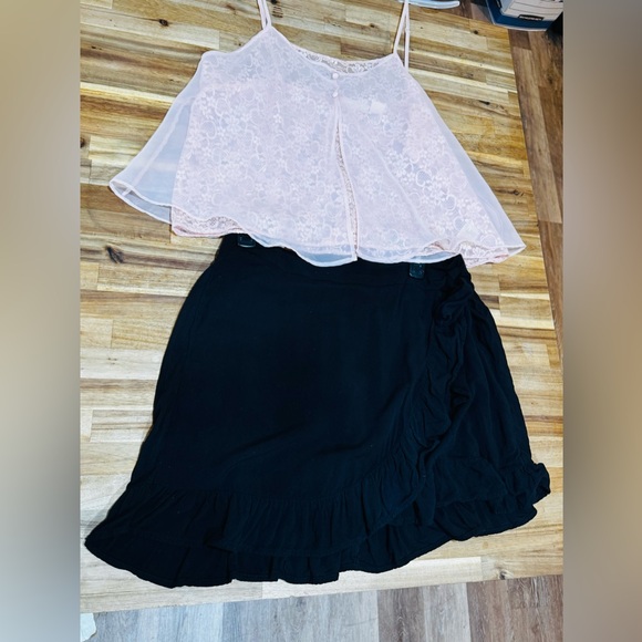 Vintage Delicates brand Blush lace Sheer Babydoll Slip Top L - Picture 2 of 7